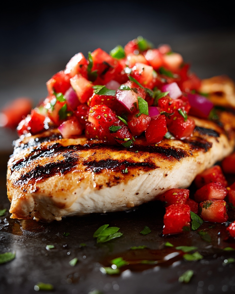 Cilantro Lime Grilled Chicken with Strawberry Salsa Recipe - Recipe Image
