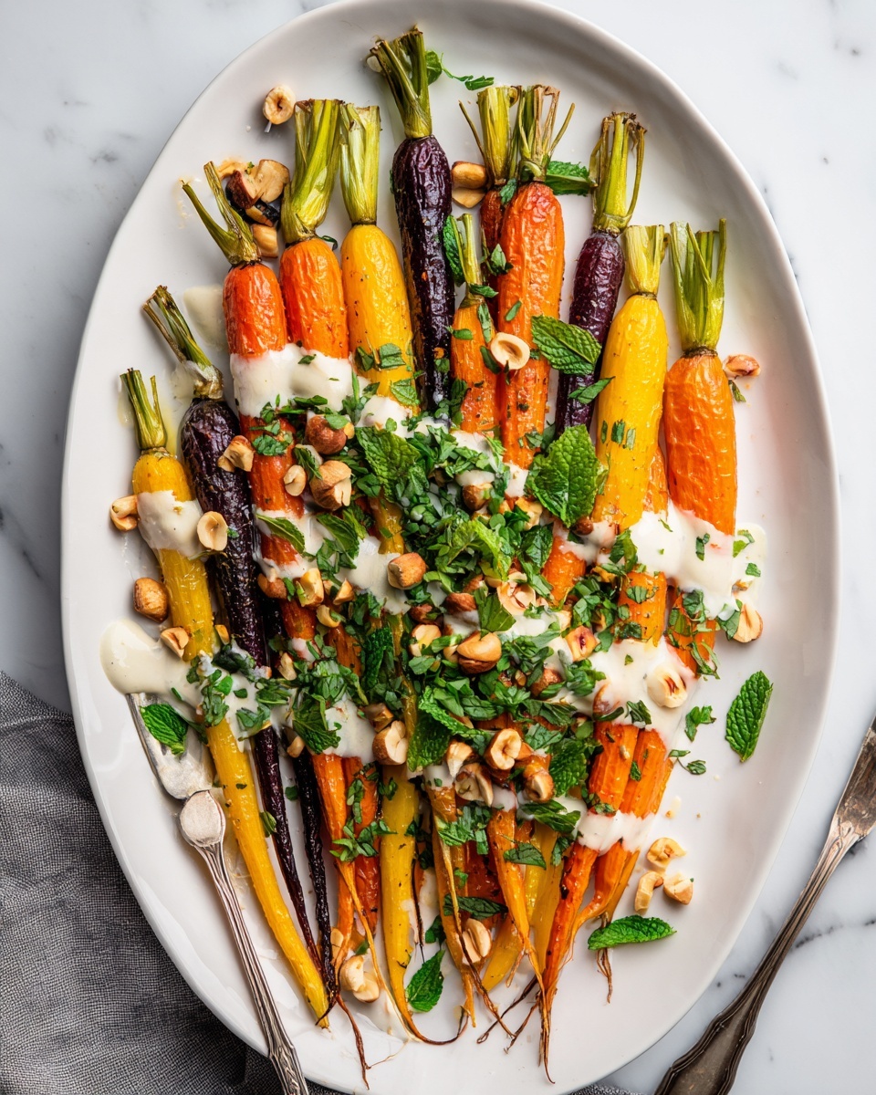Roasted Carrots with Mint Tahini Sauce Recipe - Recipe Image
