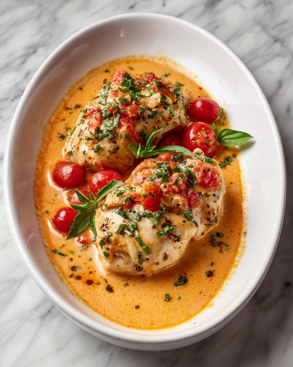 Slow Cooker Creamy Tomato Basil Chicken Recipe - Recipe Image