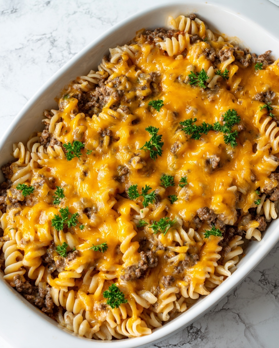 Loaded Cowboy Cheeseburger Casserole Recipe - Recipe Image