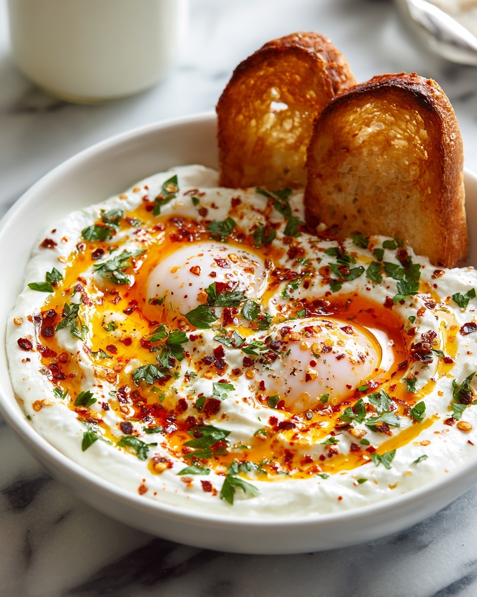 Turkish-Inspired Eggs (Cilbir) Recipe - Recipe Image