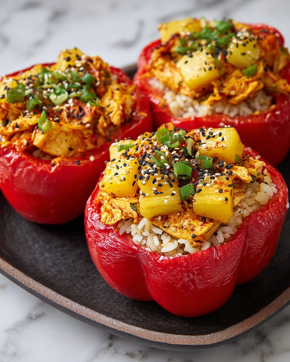 Teriyaki Pineapple Chicken & Rice Stuffed Peppers Recipe - Recipe Image