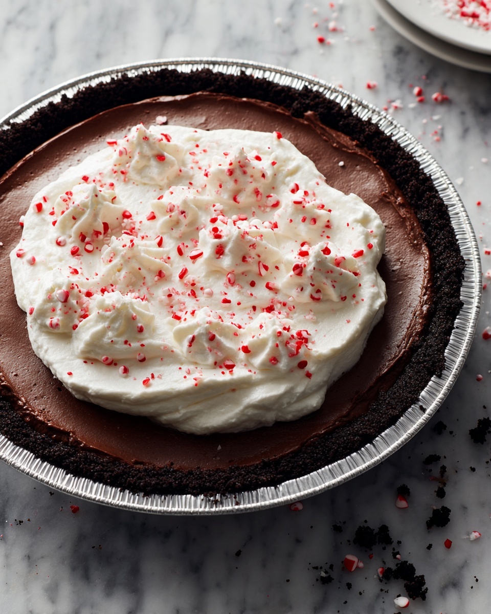 No-Bake Candy Cane Pie Recipe - Recipe Image