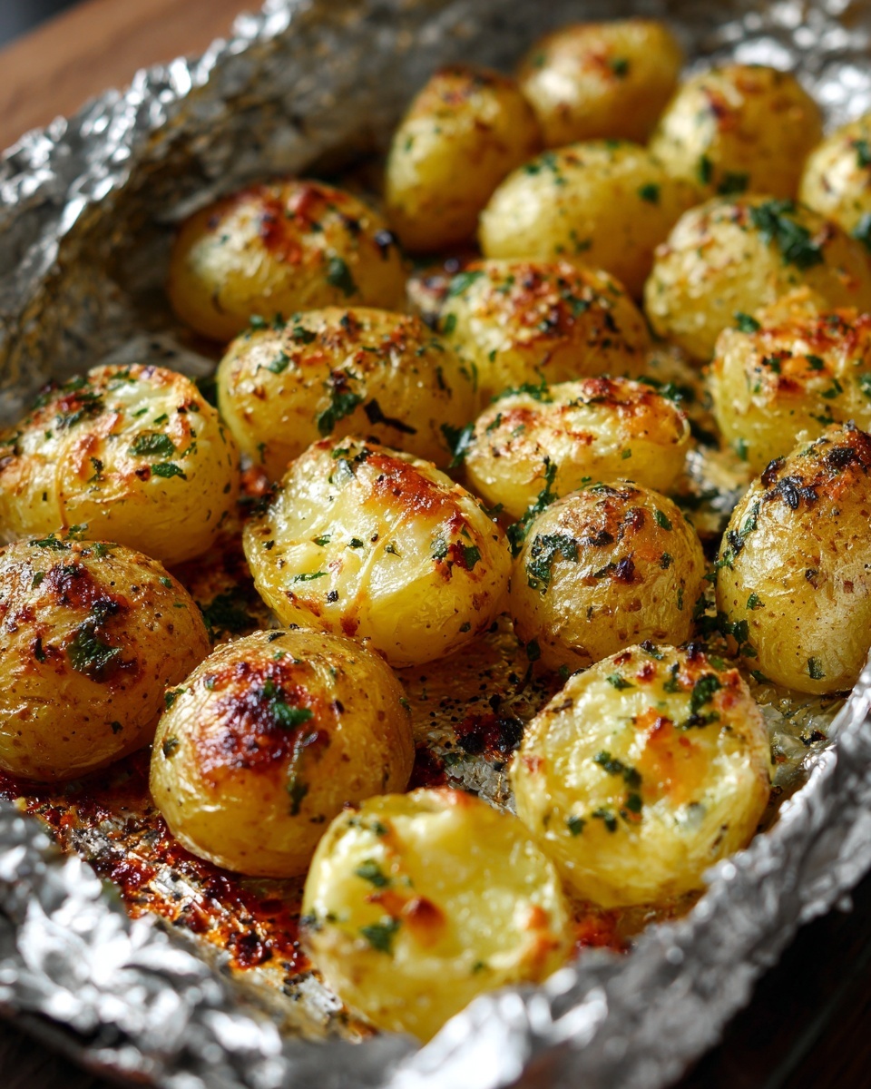 Cheesy Foil Pack Potatoes Recipe - Recipe Image