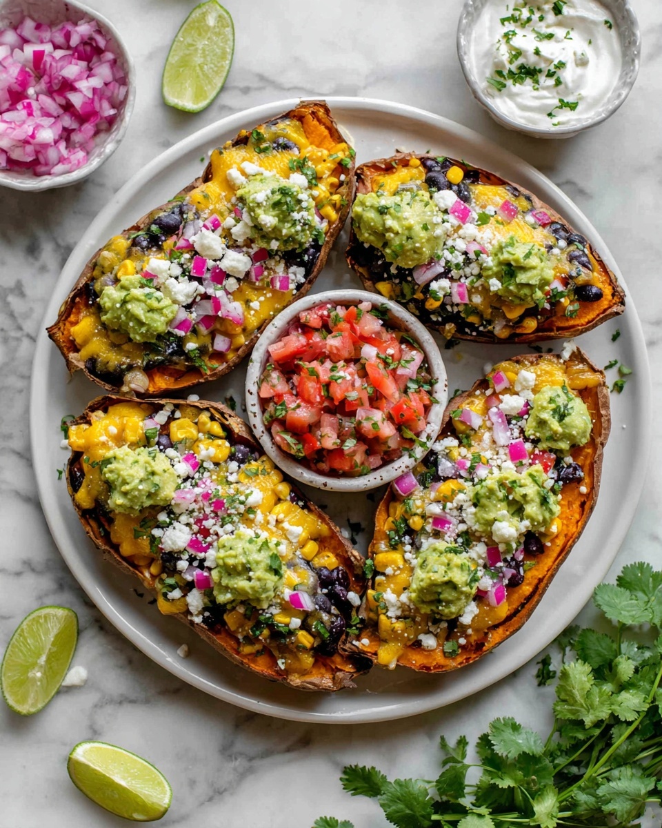 Stuffed Sweet Potatoes with Black Beans, Corn, and Cheddar Recipe - Recipe Image