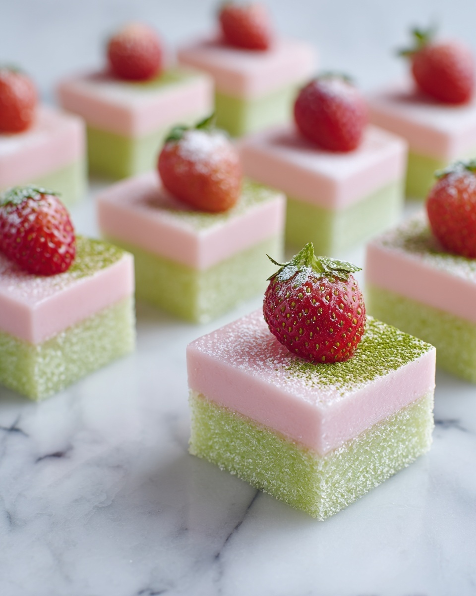 Matcha Strawberry Cream Bars Recipe - Recipe Image